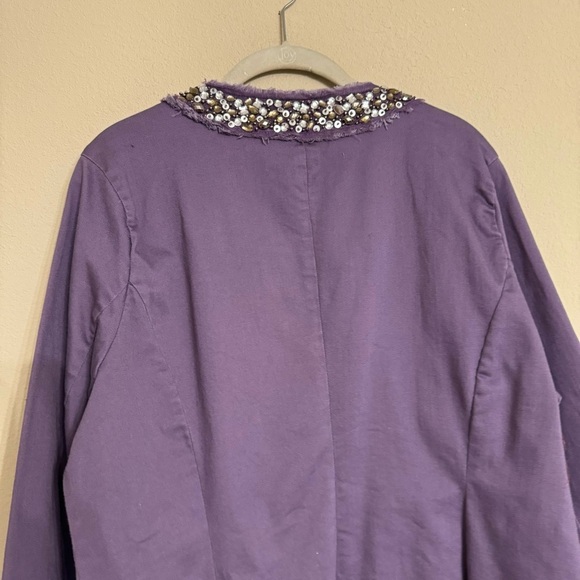 Draper’s & Damon’s Jacket Size L Purple Evening Beaded Blazer - Picture 11 of 16